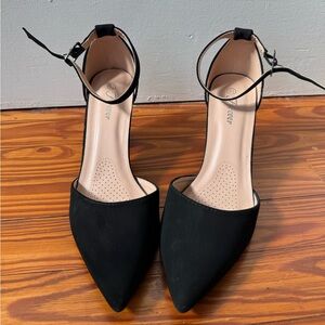Elegant Black Ankle Strap Heels